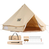 VEVOR Canvas Bell Tent, 4 Seasons 7 m/22.97 ft Yurt Tent, Canvas Tent for Camping with Stove Jack, Breathable Tent Holds up to 12 People, Family Camping Outdoor Hunting Party - Extra Image