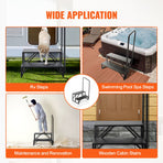 RV Steps, 2-Step RV Stairs, 199.58KGS Load Capacity, Thickened Carbon Steel, With Handrail, Non-Slip Steps for Safe Entry and Exit, Suit for RV, Trailer, Camper Steps