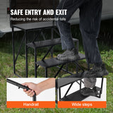VEVOR RV Steps, 4-Step RV Stairs, 199.58KGS Load Capacity, Thickened Carbon Steel, With Handrail, Non-Slip Steps for Safe Entry and Exit, Suit for RV,