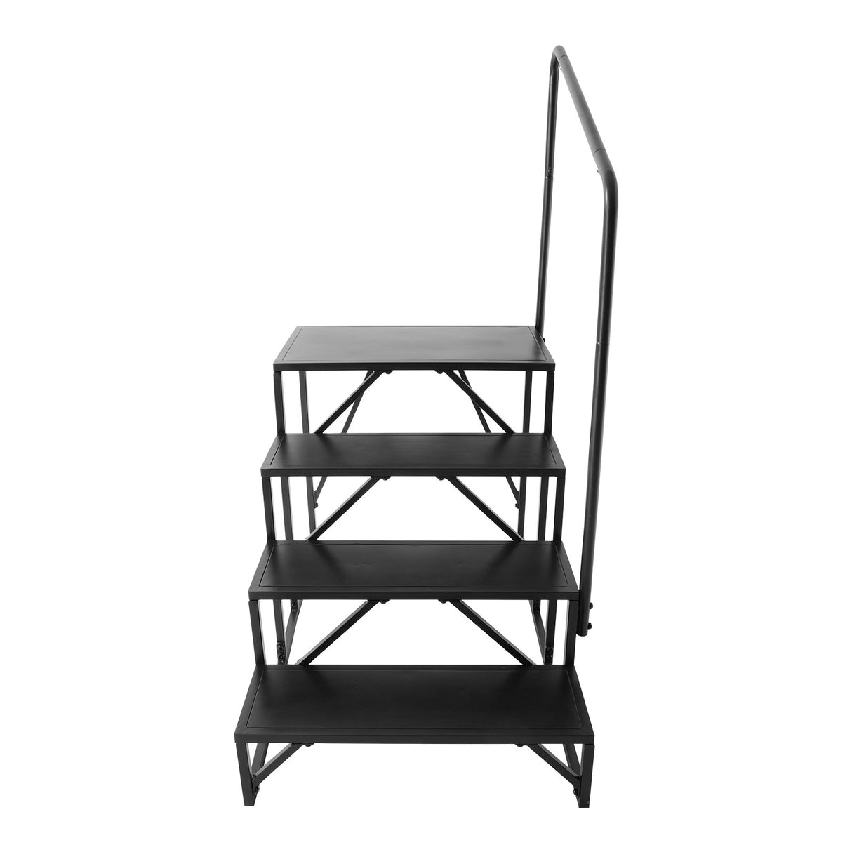 VEVOR RV Steps, 4-Step RV Stairs, 199.58KGS Load Capacity, Thickened Carbon Steel, With Handrail, Non-Slip Steps for Safe Entry and Exit, Suit for RV,