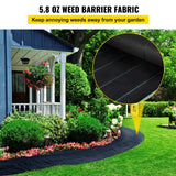 VEVOR Weed Barrier, 5.8oz Landscape Fabric, 4ft x 300ft Cover Mat Heavy Duty Woven Grass Control Geotextile for Garden, Patio, Black - Front View