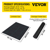 VEVOR Weed Barrier, 5.8oz Landscape Fabric, 4ft x 300ft Cover Mat Heavy Duty Woven Grass Control Geotextile for Garden, Patio, Black - Close-Up Angle