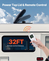 VEVOR RV Vent Roof Fan 355.6 mm 10-Speed Reversible with Remote Control - Top-Down View