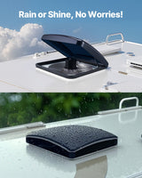 VEVOR RV Vent Roof Fan 355.6 mm 10-Speed Reversible with Remote Control - 45-Degree Angle