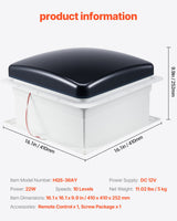 VEVOR RV Vent Roof Fan 355.6 mm 10-Speed Reversible with Remote Control - Close-Up Angle