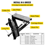 VEVOR 61cm Hydraulic Backhoe Excavator Thumb Attachments Weld On 1.27cm Teeth Thick Steel Plate Assembly 12MM Bolt-On Design with Hydraulic Cylinder - 45-Degree Angle