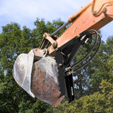 VEVOR 61cm Hydraulic Backhoe?Excavator Thumb?Attachments Weld On 1.27cm Teeth Thick Steel Plate Assembly 12MM Bolt-On Design with Hydraulic Cylinder