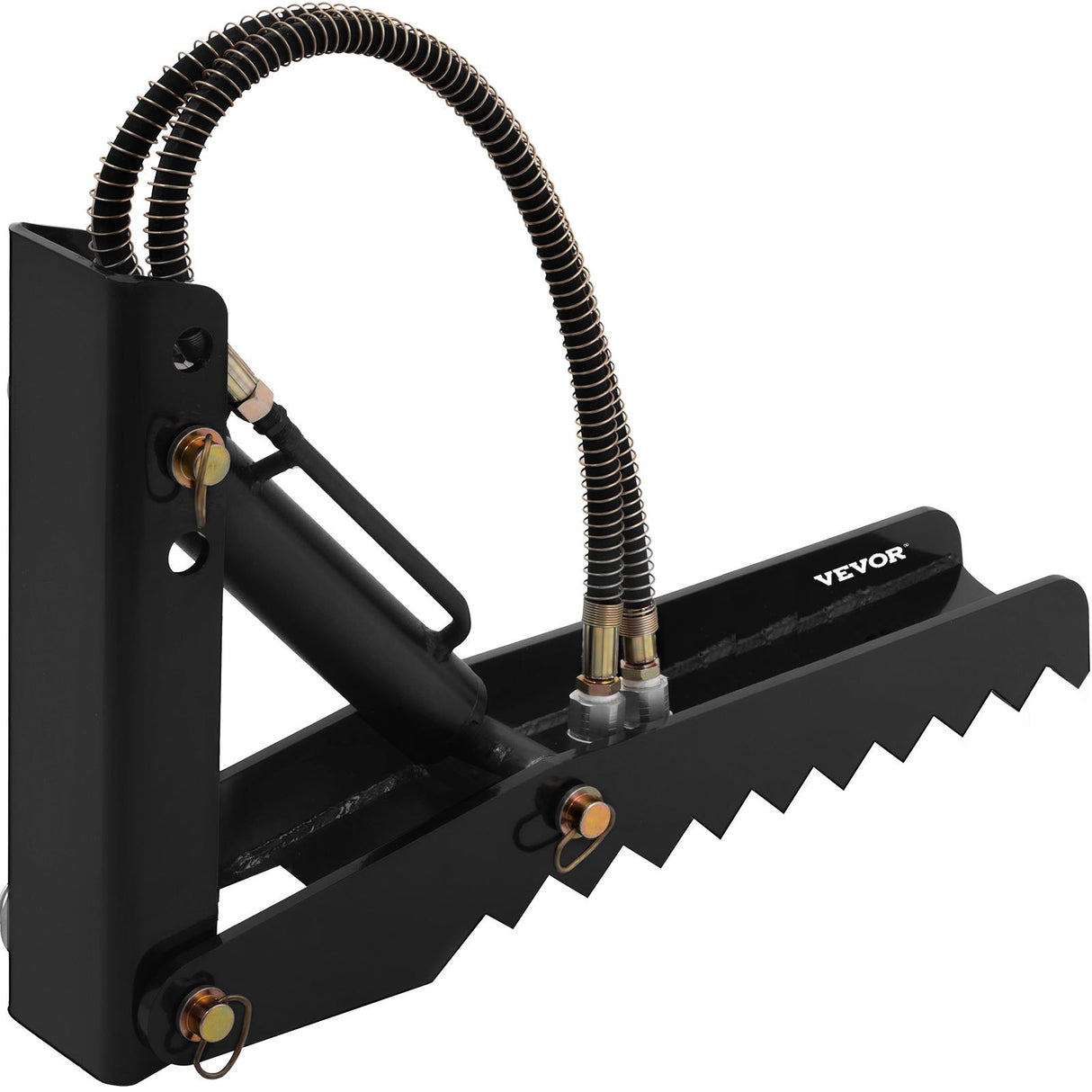 VEVOR 61cm Hydraulic Backhoe Excavator Thumb Attachments Weld On 1.27cm Teeth Thick Steel Plate Assembly 12MM Bolt-On Design with Hydraulic Cylinder