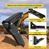VEVOR Backhoe Excavator Thumb Attachments, 91.44 cm  Adjustable Extreme Weld On Backhoe Thumb Hoe Clamp 1.27 cm Inch Teeth Thick Steel Plate 16MM Assembly Bolt-On Design - Front View