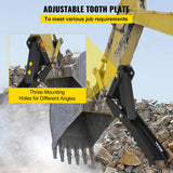 VEVOR Backhoe Excavator Thumb Attachments, 91.44 cm Adjustable Extreme Weld On Backhoe Thumb Hoe Clamp 1.27 cm Inch Teeth Thick Steel Plate 16MM