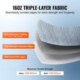 VEVOR RV Awning Fabric Replacement, 3.72m Fabric Length for 3.96mAwning, Heavy Duty 3-Ply 16oz PVC Camper Awning Fabric, Waterproof & UV Protection - Top-Down View