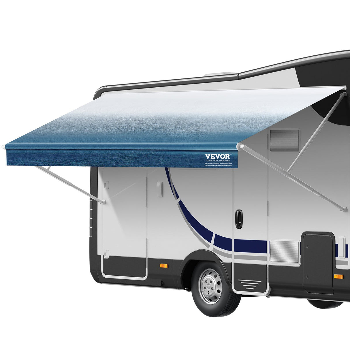 VEVOR RV Awning Fabric Replacement, 3.72m Fabric Length for 3.96mAwning, Heavy Duty 3-Ply 16oz PVC Camper Awning Fabric, Waterproof & UV Protection