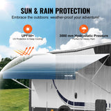 VEVOR RV Awning Fabric Replacement, 6.15m Fabric Length for 6.4m Awning, Heavy Duty 3-Ply 16oz PVC Camper Awning Fabric, Waterproof & UV Protection