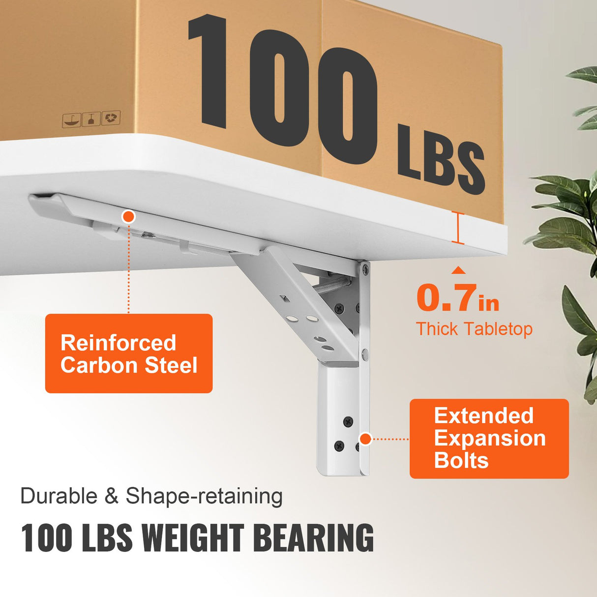 VEVOR Wall Mounted Folding Table, Wall Mount Drop Leaf Tables, Wooden Floating Desk for Dining, Laundry Room, Office, 23.6" x 15.6" Fold Down Desk