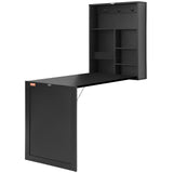 VEVOR Wall Mounted Desk, Fold out Convertible Desk, Multi-Function Folding Wall Table with Chalkboard for Home Office, Space Saving Computer Desk with - Extra Image