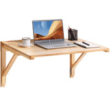 VEVOR Wall Mounted Folding Table, Wall Mounted Drop Leaf Tables, Solid Wood Floating Desk for Dining, Laundry Room, Office, 31.5" x 23.58" x 17.24"