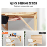 VEVOR Wall Mounted Folding Table, Wall Mounted Drop Leaf Tables, Solid Wood Floating Desk for Dining, Laundry Room, Office, 31.5