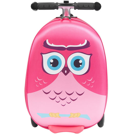VEVOR Ride-on Luggage 20-inch Kids Scooter Suitcase with Flash Wheels Pink