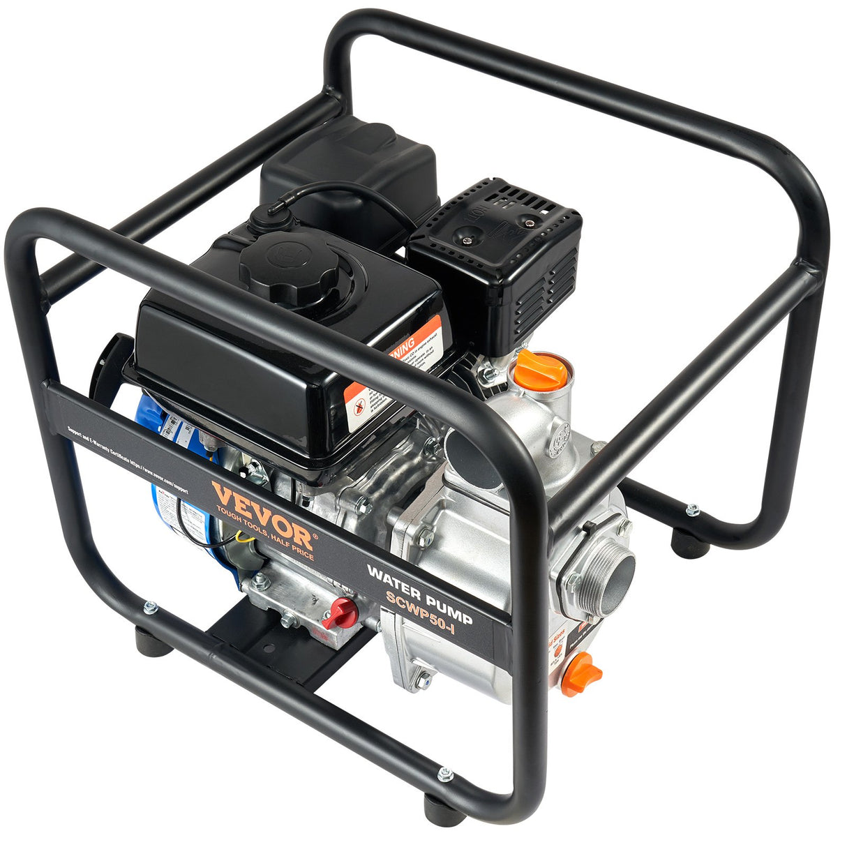 VEVOR Gasoline Engine Water Pump Gas Powered Transfer Pump 50 mm 6.5HP 4-Stroke