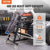 VEVOR Automotive Topside Creeper, with Adjustable Height 49.6" to 75.6", 181.44KGS Capacity High Creeper, 4 Swivel Caster Wheels, Heavy Duty Foldable