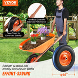 VEVOR Wheelbarrow Cart One Wheel 6 Cu Ft Garden Dump Cart 330 lbs Utility Cart - Front View