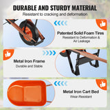 VEVOR Wheelbarrow Cart One Wheel 6 Cu Ft Garden Dump Cart 330 lbs Utility Cart - Side View