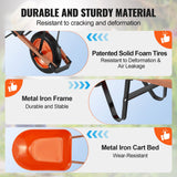 VEVOR Wheelbarrow Cart One Wheel Garden Dump Cart 330 lbs Yard Utility Cart - Side View