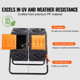 VEVOR Compost Bin 37 Gal Dual-Chamber Composter Tumbler Rotating Sliding Doors - Top-Down View