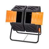 VEVOR Compost Bin 37 Gal Dual-Chamber Composter Tumbler Rotating Sliding Doors - Extra Image