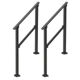 VEVOR 2 PCS 2-3 Handrails for Outdoor for Seniors Porch Deck Black Square Tube - Extra Image