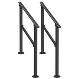 VEVOR 2 PCS 2-3 Handrails for Outdoor for Seniors Porch Deck Black Square Tube - Extra Image