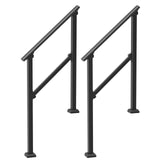 VEVOR 2 PCS 2-3 Handrails for Outdoor for Seniors Porch Deck Black Square Tube - Extra Image