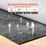 VEVOR Non Slip Rug Pad Gripper 9' x 12' Carpet Mat 0.24" Thick for All Floor, image 4