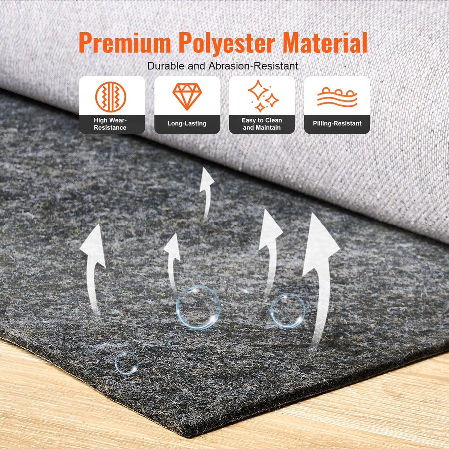 VEVOR Non Slip Rug Pad Gripper 9' x 12' Carpet Mat 0.24" Thick for All Floor, image 4