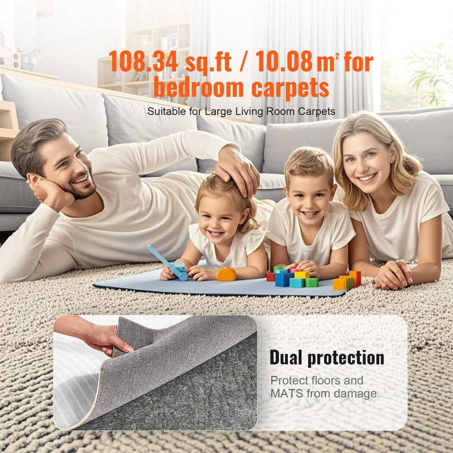 VEVOR Non Slip Rug Pad Gripper 9' x 12' Carpet Mat 0.24" Thick for All Floor, image 6