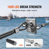 VEVOR T316 Stainless Steel Cable 3.18mm 7x7 Steel Wire Rope 152.4m Cable Railing - Top-Down View