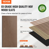 VEVOR Wood Slat Acoustic Panels 23.6 x 47.2 inch for Modern Wall Decor Walnut - Front View