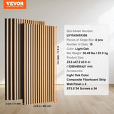 VEVOR Wood Slat Acoustic Panels 23.6 x 47.2 inch for Modern Wall Decor Light Oak - Close-Up Angle