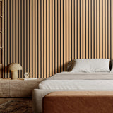 VEVOR Wood Slat Acoustic Panels 23.6 x 47.2 inch for Modern Wall Decor Light Oak - Low Angle