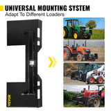 VEVOR Universal Skid Steer Mount Plate 6.35mmThick Skid Steer Plate Attachment1360.78kgWeight Capacity Quick Attach Mount Plate Steel Adapter Loader Easy to Weld or Bolt to Different Accessories Black - Top-Down View