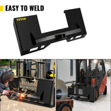 VEVOR Universal Skid Steer Mount Plate 6.35mmThick Skid Steer Plate Attachment1360.78kgWeight Capacity Quick Attach Mount Plate Steel Adapter Loader Easy to Weld or Bolt to Different Accessories Black - 45-Degree Angle