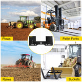 VEVOR Universal Skid Steer Mount Plate 6.35mmThick Skid Steer Plate Attachment1360.78kgWeight Capacity Quick Attach Mount Plate Steel Adapter Loader Easy to Weld or Bolt to Different Accessories Black - Close-Up Angle