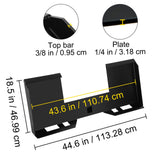 VEVOR Universal Skid Steer Mount Plate 6.35mmThick Skid Steer Plate Attachment1360.78kgWeight Capacity Quick Attach Mount Plate Steel Adapter Loader