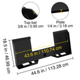 VEVOR Universal Skid Steer Mount Plate 6.35mmThick Skid Steer Plate Attachment1360.78kgWeight Capacity Quick Attach Mount Plate Steel Adapter Loader Easy to Weld or Bolt to Different Accessories Black - Low Angle