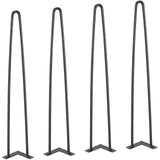 VEVOR 711.2MM Hairpin Furniture Legs, Metal Home DIY Projects for Nightstand, Coffee Table, Desk, 226.8KG Load Capacity with Rubber Floor Protectors,