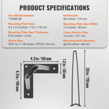 VEVOR 711.2MM Hairpin Furniture Legs, Metal Home DIY Projects for Nightstand, Coffee Table, Desk, 226.8KG Load Capacity with Rubber Floor Protectors,