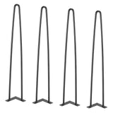 VEVOR 711.2MM Hairpin Furniture Legs, Metal Home DIY Projects for Nightstand, Coffee Table, Desk, 226.8KG Load Capacity with Rubber Floor Protectors,