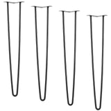VEVOR 711.2MM Hairpin Furniture Legs, Metal Home DIY Projects for Nightstand, Coffee Table, Desk, 226.8KG Load Capacity with Rubber Floor Protectors,