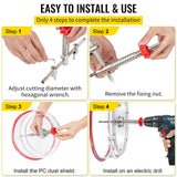 VEVOR Adjustable Hole Saw Cutter Kit, 1-5/8" to 11-13 /16" (40-300 mm), Recessed Hole Saw with PC Dust Shield, Two Replaceable Pilot Drill Bits, for