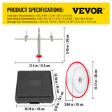 VEVOR Adjustable Hole Saw Cutter Kit, 1-5/8" to 11-13 /16" (40-300 mm), Recessed Hole Saw with PC Dust Shield, Two Replaceable Pilot Drill Bits, for